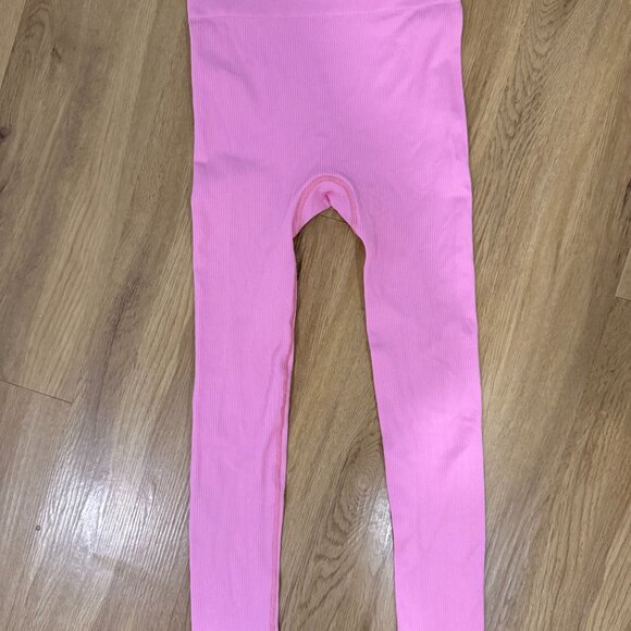 2 Colour Rib Leggings + FREE Candy Pink BONUS Pair! Size Medium - Picture 6 of 9